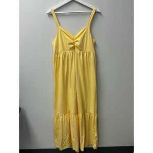 Vanilla Star Womens Yellow Maxi Dress‎ Sleeveless Casual Summer Sun Dress